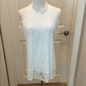 NWT Chic White Lace Sleeveless Top Women's Size Large New with Tags
